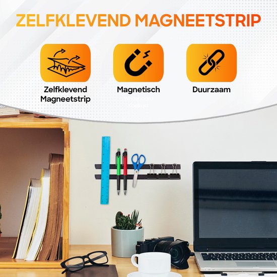ATWAM Magneetband met Plakstrip - 10 Meter Lang - Magneetstrip - Magneet Tape - Magnetisch Tape - Zelfklevend - Zwart - ATWAM
