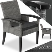 tectake® - Wicker stoel tuinstoel terrasstoel - Rosarno - grijs - 404806 - poly-rattan