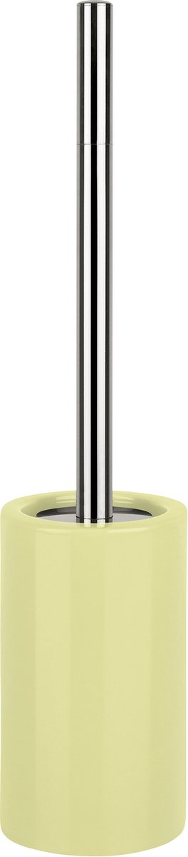 Spirella Luxe Toiletborstel in houder Sienna - geel glans - porselein - 42 x 10 cm - met binnenbak