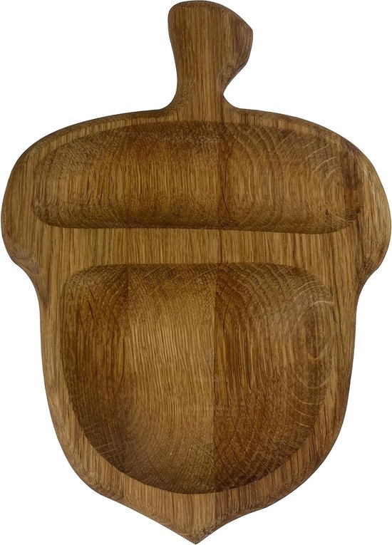 Decoratief houten snackdienblad - Klein handgemaakt dienblad - Charmant hazelnootontwerp voor noten, zaden en gedroogde vruchten - kwaliteitshouten tapasdienblad. Hazelnoot