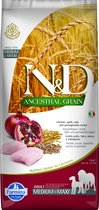 N&D Ancestral Grain hondenvoeding Kip medium/maxi 12 kg.