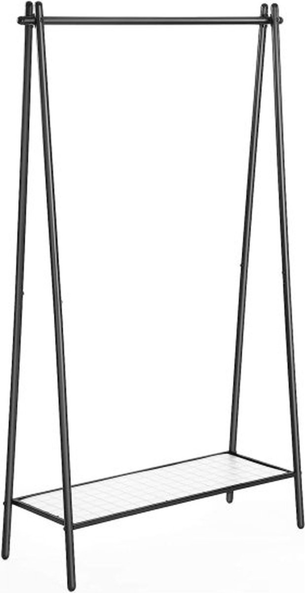 Mat Zwart Kledingrek Met Ijzeren Structuur - 92,5 X 33,5 X 153 Cm - Onderste Plank, Opknoping Rail, Eenvoudige Look - Perfect Voor Slaapkamer, Ingang, Zolder, Kelder