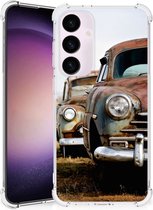 Mobiel Case Geschikt voor Samsung Galaxy S24 Plus Telefoon Hoesje met doorzichtige rand Vintage Auto