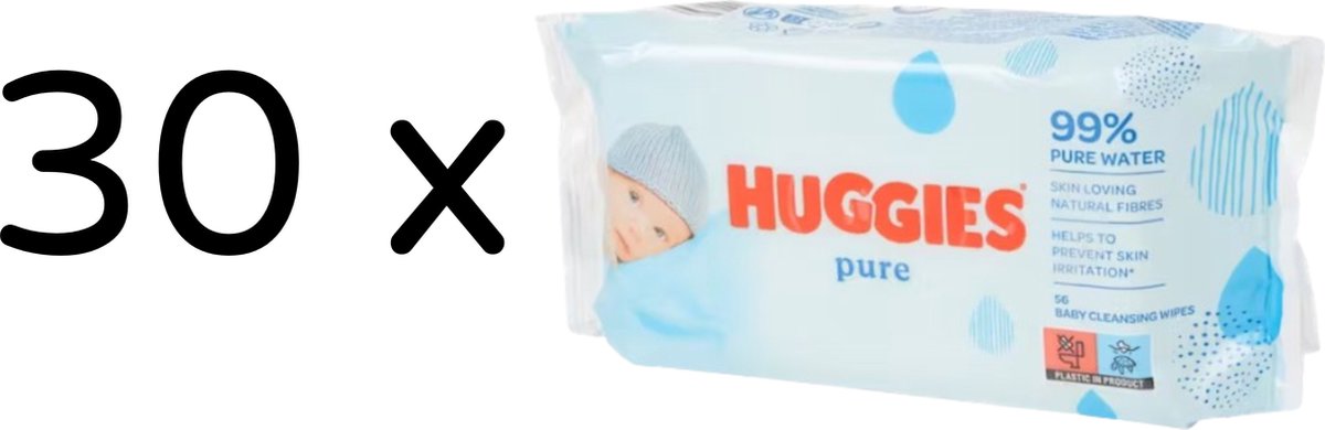 Goedkoopste Huggies Babydoekjes Pure - 30 x 56 stuks