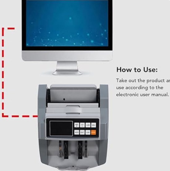 Luxemaxx-Geldtelmachine - Biljettelmachine - Waardetelling Mix Biljetten- 1000 biljetten/minuut - 5-voudig valsgelddetectie - Optel & batch-functie - Draaghendel - Alarm - Geldteller - Geldtelmachine - LuxeMaxx