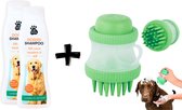 2x Doggy hondenshampoo + wasborstel (groen) - alle honden rassen - macadamia-olie - 600 ml