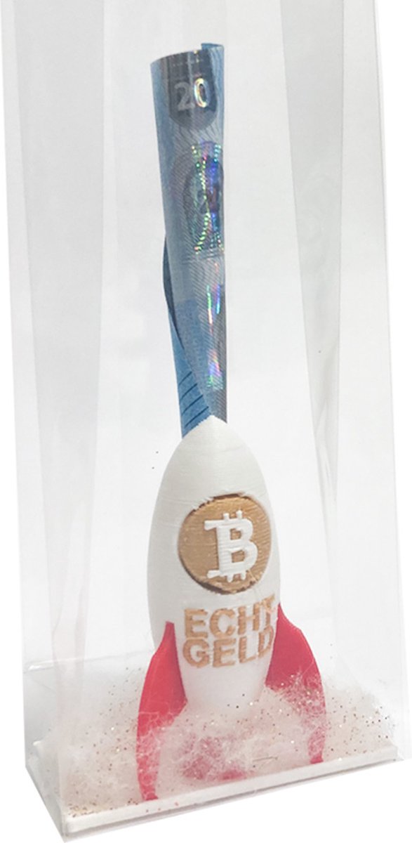 Kadogeld.nl - Kleinigheidje - Cryptogeld - Bitcoin - Raket - Orgineel - Geld - Cadeau - Geven
