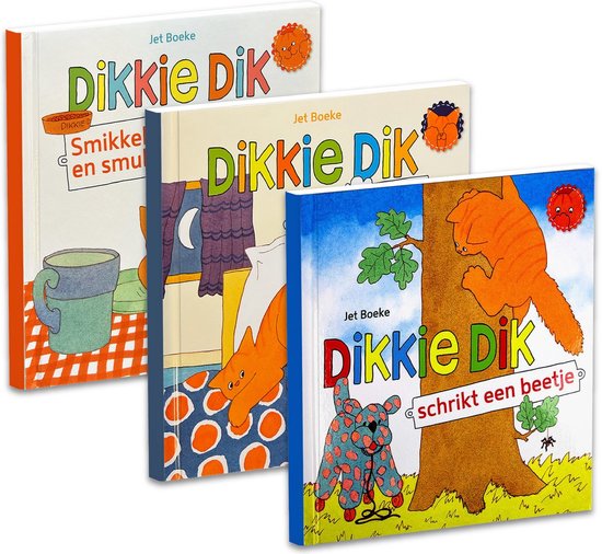 Dikkie Dik boeken - 3 voorleesboeken van Dikkie Dik - Voordeelbundel: Schrikt een beetje + Speelt verstoppertje + Smikkelen en smullen - Hardcover - Voorleesboek baby/peuter - 0 jaar / 1 jaar / 2 jaar / 3 jaar