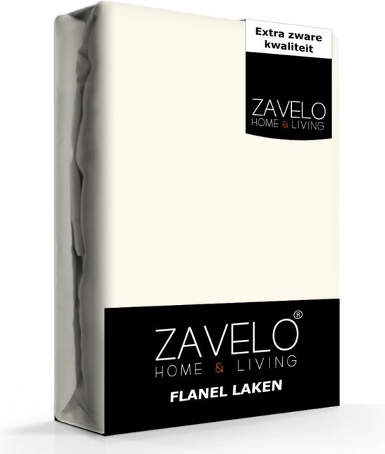 Zavelo Deluxe Flanel Laken Ivoor - 1-persoons (150x260 cm) - 100% katoen - Extra Dik - Zware Kwaliteit - Hotelkwaliteit