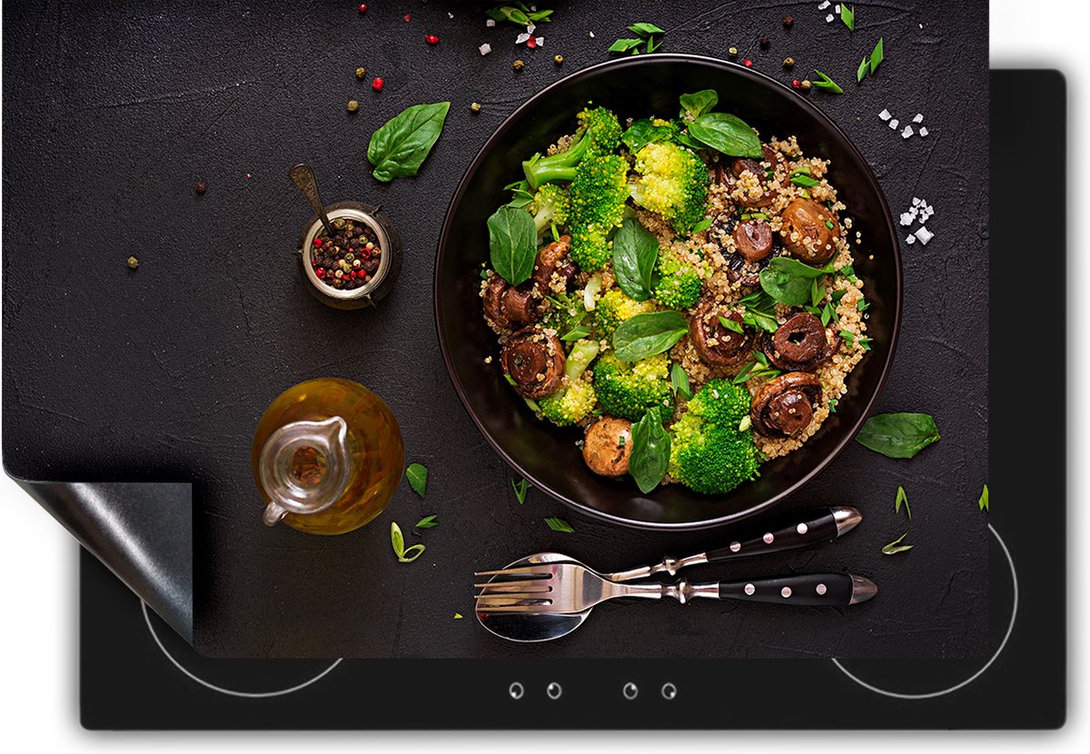 Chefcare Inductie Beschermer Salade Bord met Groentes - 85x52 cm - Afdekplaat Inductie - Kookplaat Beschermer - Inductie Mat