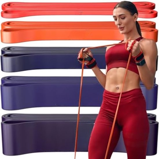 Fitness Mad Oefenbanden met handgrepen (3 diktes: rood, groen, blauw