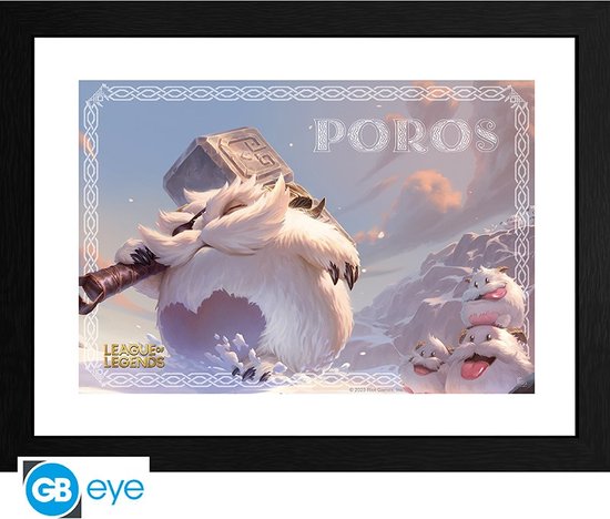 Art Print League of Legends Poro 30x40 cm (inclusief kader)