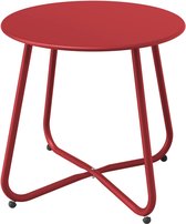 Bijzettafel, verschillende kleuren, koffietafel, licht, stabiel, eenvoudige montage, kleine salontafel, ideaal voor buiten, woonkamer, slaapkamer, kantoor (rood)