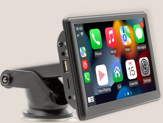 7 inch Auto navigatie systeem - Met Draadloze Carplay - Android Auto - universeel geschikt voor alle auto's - 2024 model - Zwart - Mirrorlink - Bluetooth