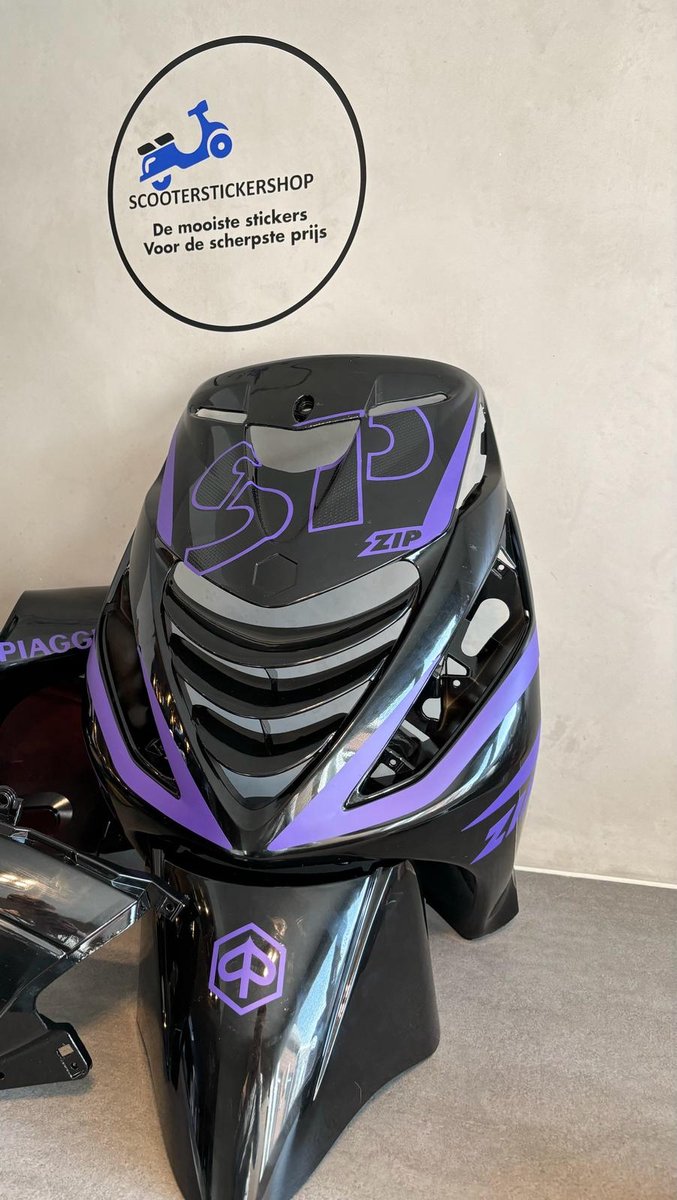 Piaggio Zip 2000 Custom scooter zadel RS Stiksels Blauw Nieuw - Zino's