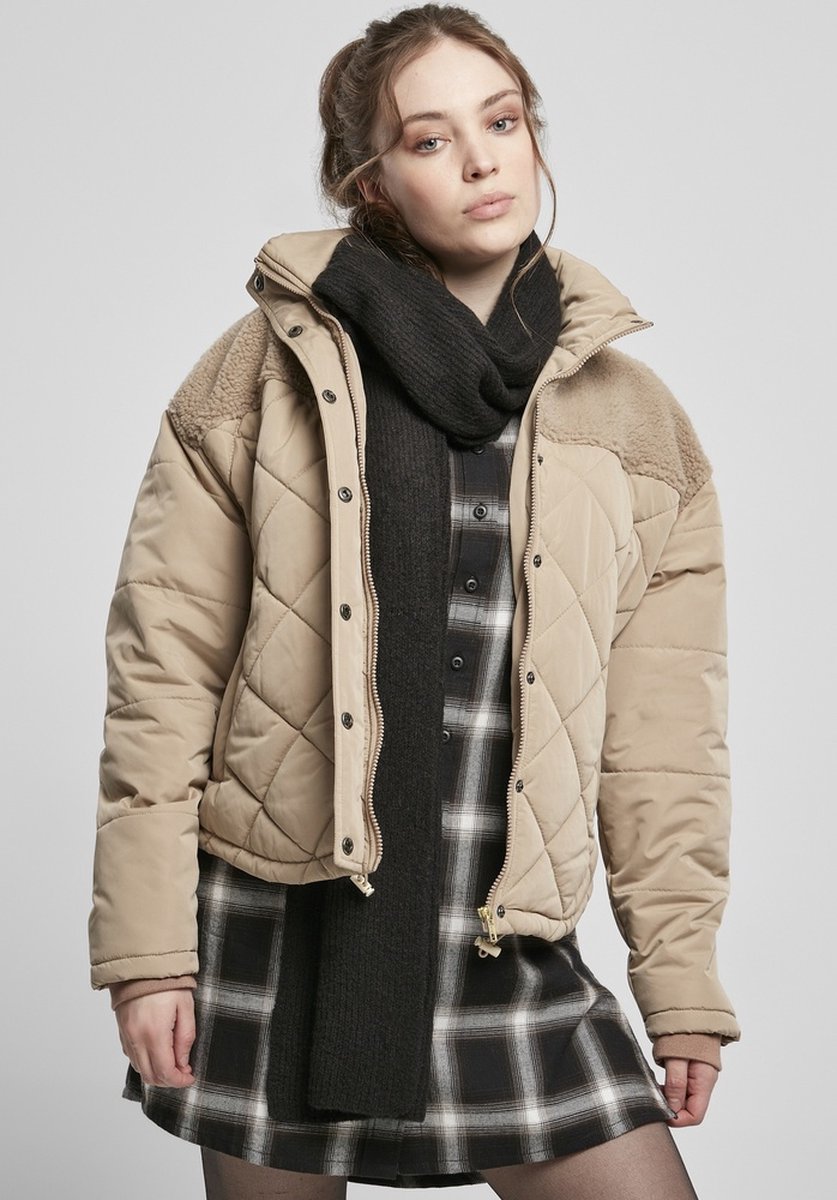 Urban Classics Oversized Diamond Quilt Gewatteerd jack 5XL Beige
