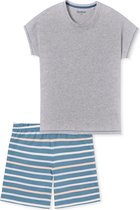 SCHIESSER Casual Essentials pyjamaset - dames pyjama short grijs-melange - Maat: 40