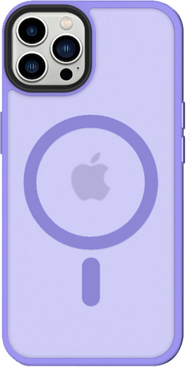 iPhone 14 Pro Max hoesje Transparant Mat Paars geschikt voor MagSafe - 6,7 inch