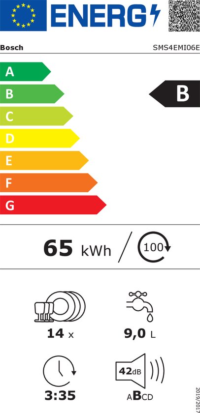Bosch SMS4EMI06E- Serie 4 - Vrijstaande vaatwasser - 60 cm - RVS - Energielabel B - Home Connect