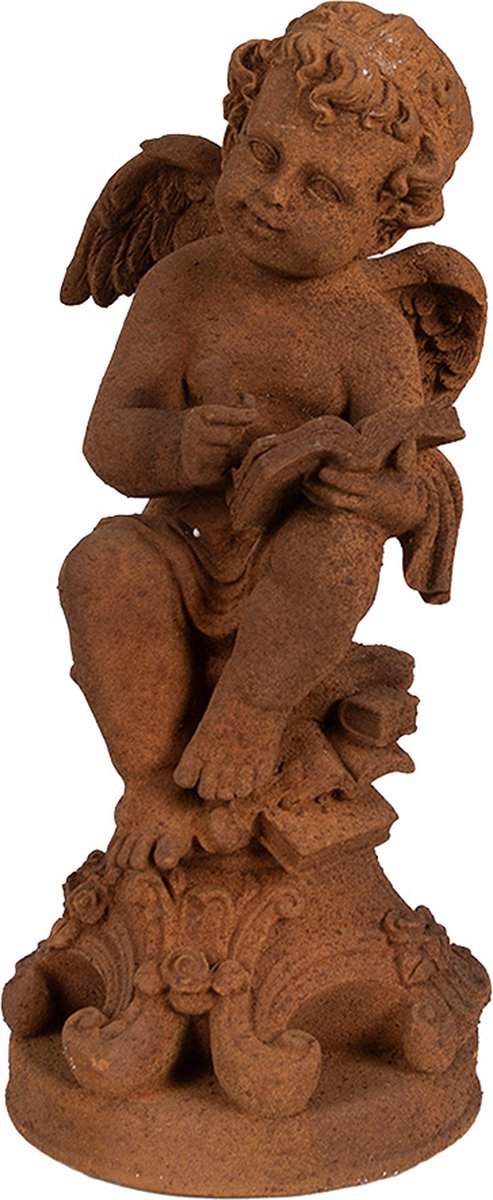 Clayre & Eef Decoratie Beeld Engel 36 cm Bruin Polyresin