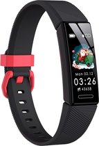 Kinder Smartwatch- Rood/Zwart- Kinderen Fit Bit- Horloge- Watch- Hartslagmeter- Slaaptracker- Sporthorloge