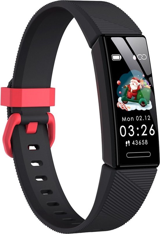 Kinder Smartwatch- Rood/Zwart- Kinderen Fit Bit- Horloge- Watch-...