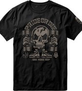 PRIDE or Die T-shirt WORKOUT OR DIE V.3 Katoen Zwart maat XL