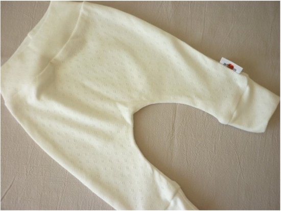 Eyeball Vêtements de bébé nouveau-né Vêtements pour bébé Set pointelle unisexe (2 pièces) Pantalon et bonnet noué Taille 56 - 0 à 2 mois - Écru