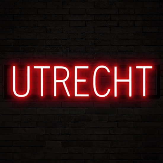 UTRECHT - Lichtreclame Neon LED bord verlicht | SpellBrite | 70,06 x 16 cm | 6 Dimstanden - 8 Lichtanimaties | Reclamebord neon verlichting