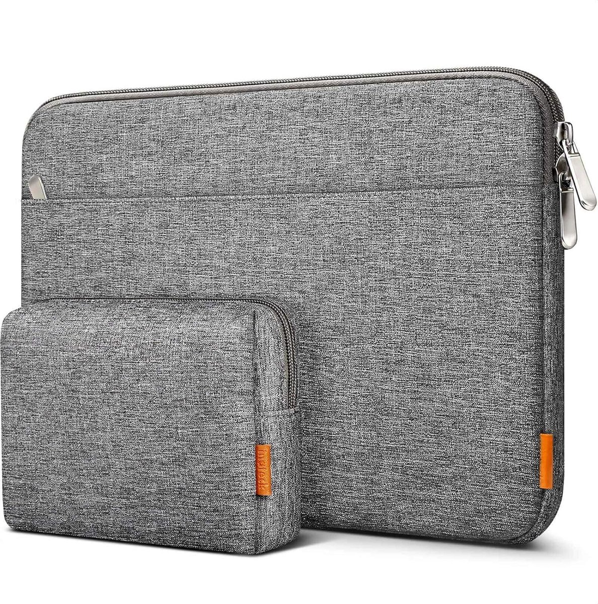 15,6 inch laptoptas 15 inch hoes tas notebooksleeve beschermhoes case, spatwaterdicht, met accessoiretas, grijs