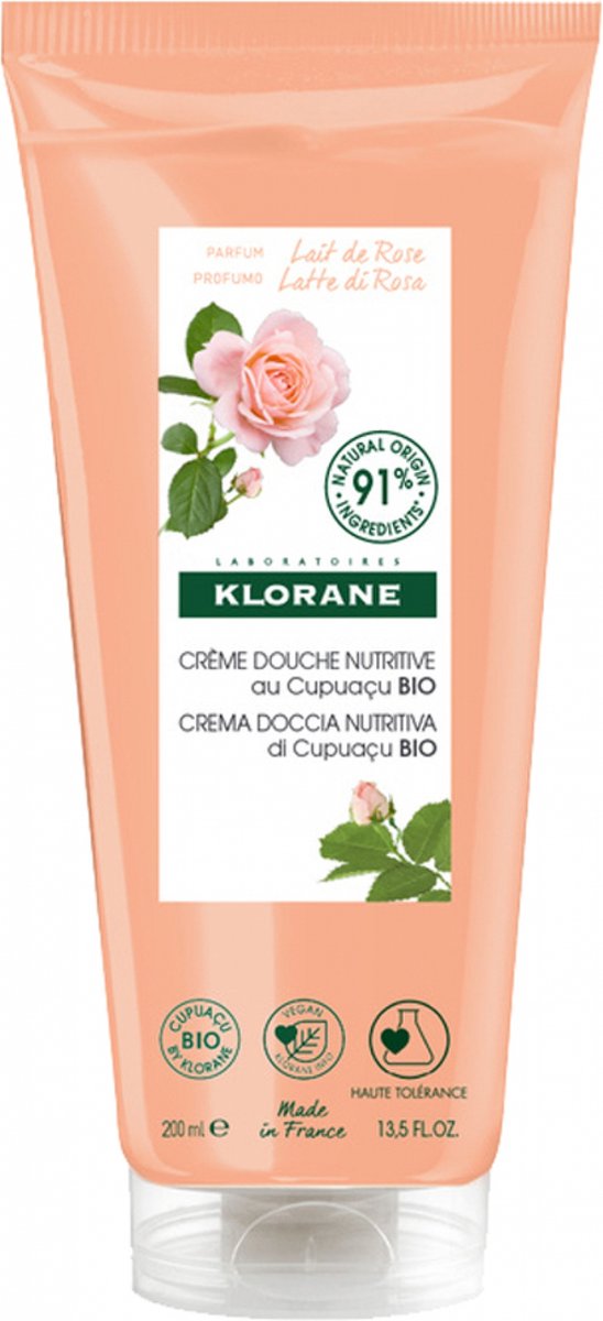 Klorane Huid Lait de Rose Crème Douche Nutritive 200ml