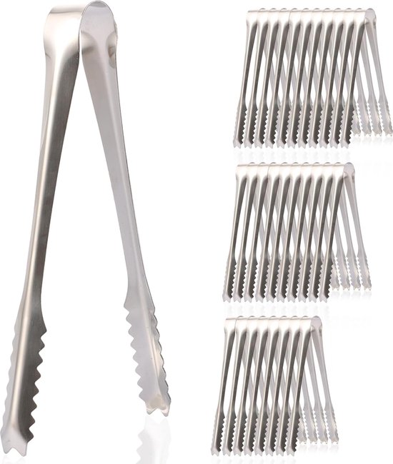 3x Pinces En Inox Pour Glaçons, Bonbons, Sucre - Anti-Dérapantes - Pour Buffet, Cuisine, Barbecue - Facile à Nettoyer