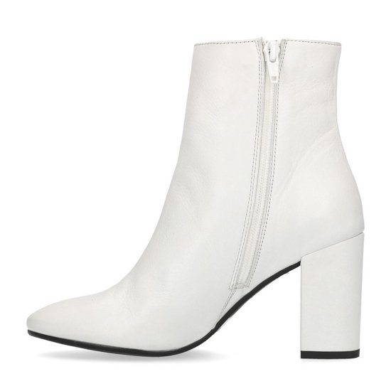 | Manfield Dames Witte enkellaarsjes met hak | Manfield Dames Witte enkellaarsjes met hak