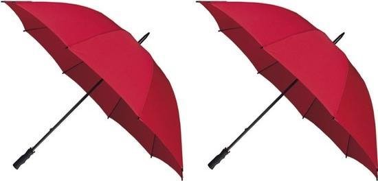 2x Golf stormparaplus rood windproof 130 cm - Stormproof paraplus