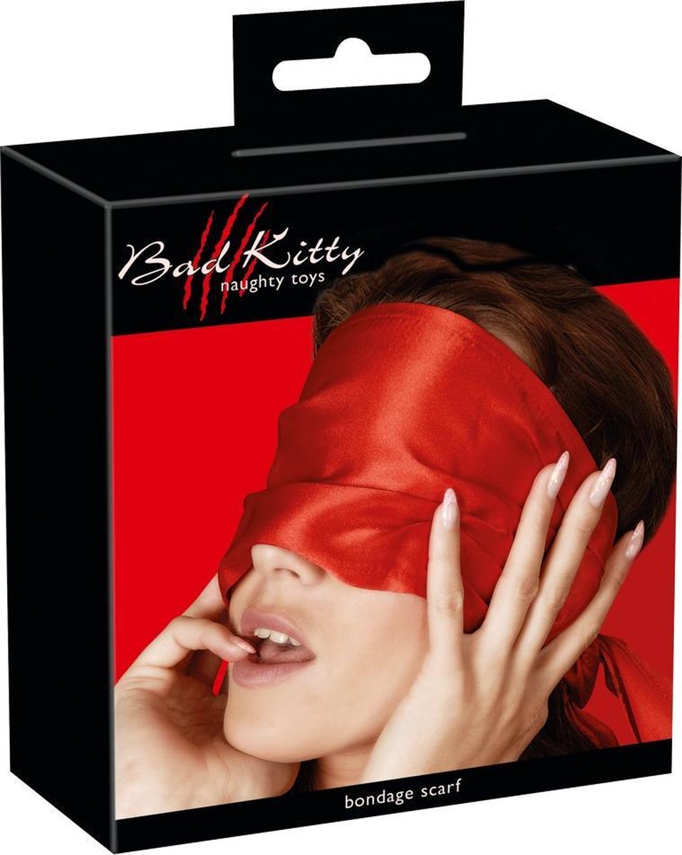 Goedkoopste Bad Kitty - Satijnen Bondage Blinddoek Licht Transparant – Rood
