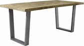 Duverger Massive Mango- Eettafel - 180x90cm - massief mango - blank antiek - trapezium-vormige stalen frame - Afm: 120 cm - 60 cm - 92 cm