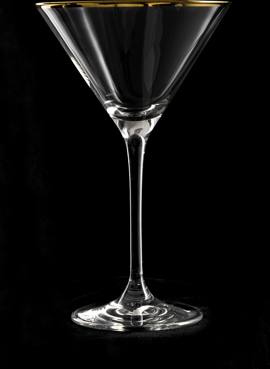 Verdot Martini glas met gouden rand 21 cl - doos van 6 stuks | bol.com