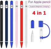 DrPhone P1 – 4 in 1 Stylus Siliconen Pouch Sleeve geschikt voor Apple pencil 1ste Genaratie - Wit