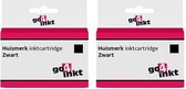 Go4inkt compatible met Brother LC-123 bk twin pack inkt cartridge zwart - 2 stuks
