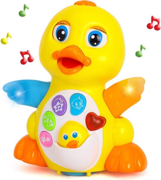 Fladderende gele eend - Muzikaal speelgoed - Exclusief 3x AA-batterij -  Speelgoed -... | bol.com