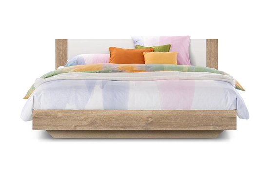 Beter Bed Oaklyn Houten Bedframe 160x200 cm Licht eiken/Wit