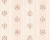 PAPIER PEINT TRADITIONNEL CLASSIQUE - Rose crème métallisé - AS Creation Hermitage 10