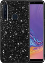 Luxe Glitter Backcover voor Samsung Galaxy A9 2018 - Bling Bling Hoesje - Zwart - Hoogwaardig Hardcase - Glamour