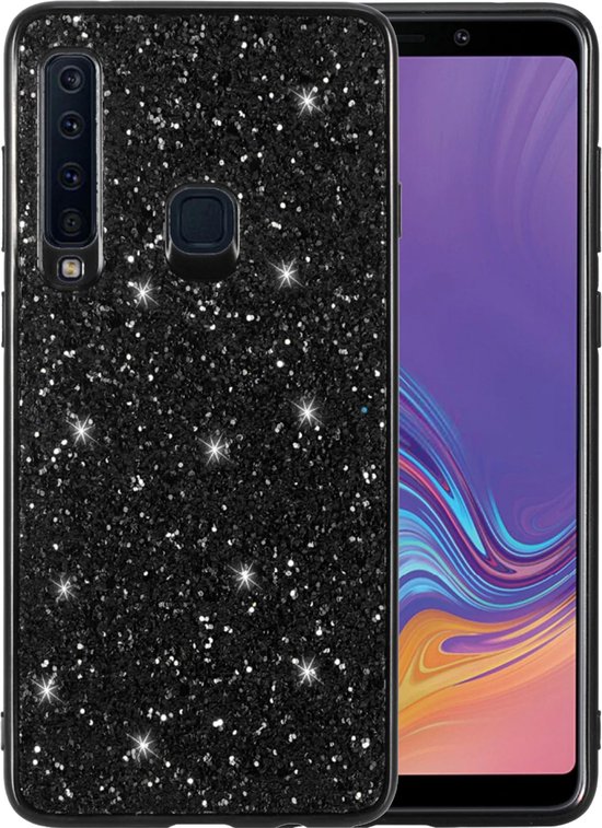 Luxe Glitter Backcover voor Samsung Galaxy A9 2018 Bling Hoesje - Zwart -... bol.com