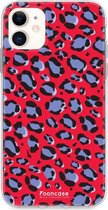 iPhone 11 hoesje TPU Soft Case - Back Cover - Luipaard / Leopard print / Rood