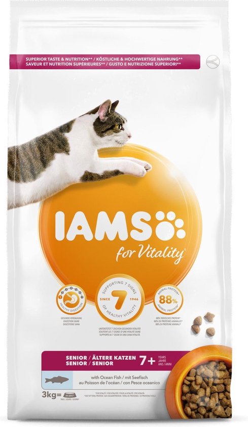 IAMS Senior Zeevis kattenvoer 3 kg - Merken | bol.com