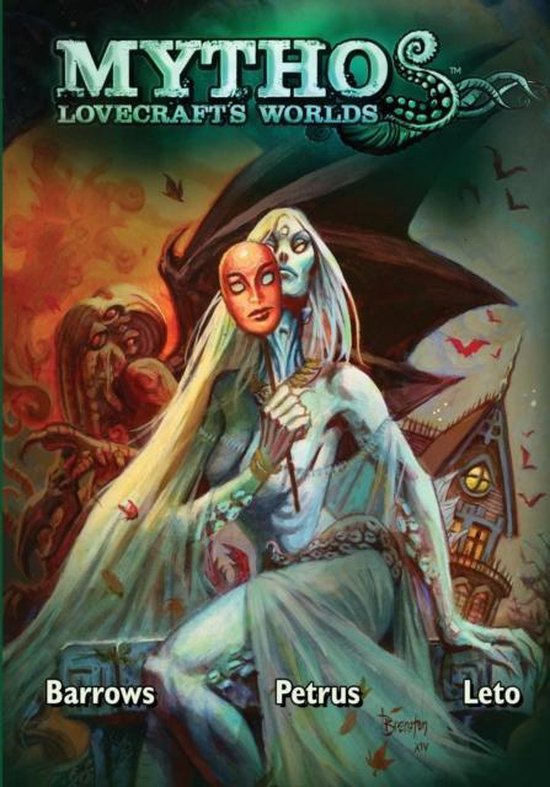 Kaart van Lovecraft's Worlds, met een wezen met een masker en een duistere achtergrond.