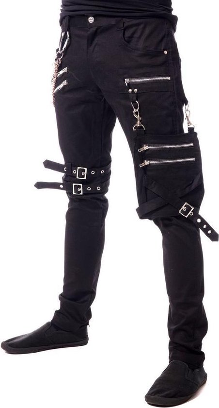 Jael slim fit heren broek met ketting en grote zak zwart - XXXL - Vixxsin |  bol.com