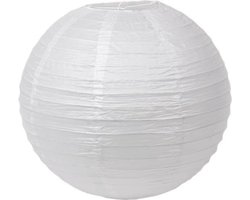 SET VAN 12 RIJSTPAPIEREN LAMPIONNEN WIT 50CM