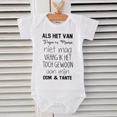 Baby romper met tekst-zwangerschap aankondiging  -korte mouw - oom en tante -Maat 50-56
